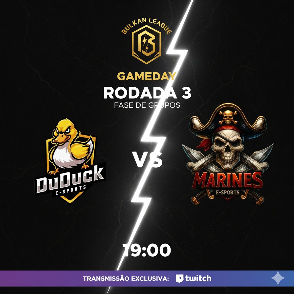 bulkanleague's tweet photo. Que começe a segunda semana de Bulkan League!

Os patos enfrentam os piratas em um confronto épico!

⚔️ @duduckteam x @_MarinesEsports 
🕙 19:00
📺 https://t.co/ULlBwFLJmV

#LIGADOPOVO https://t.co/SFPb42FPYh