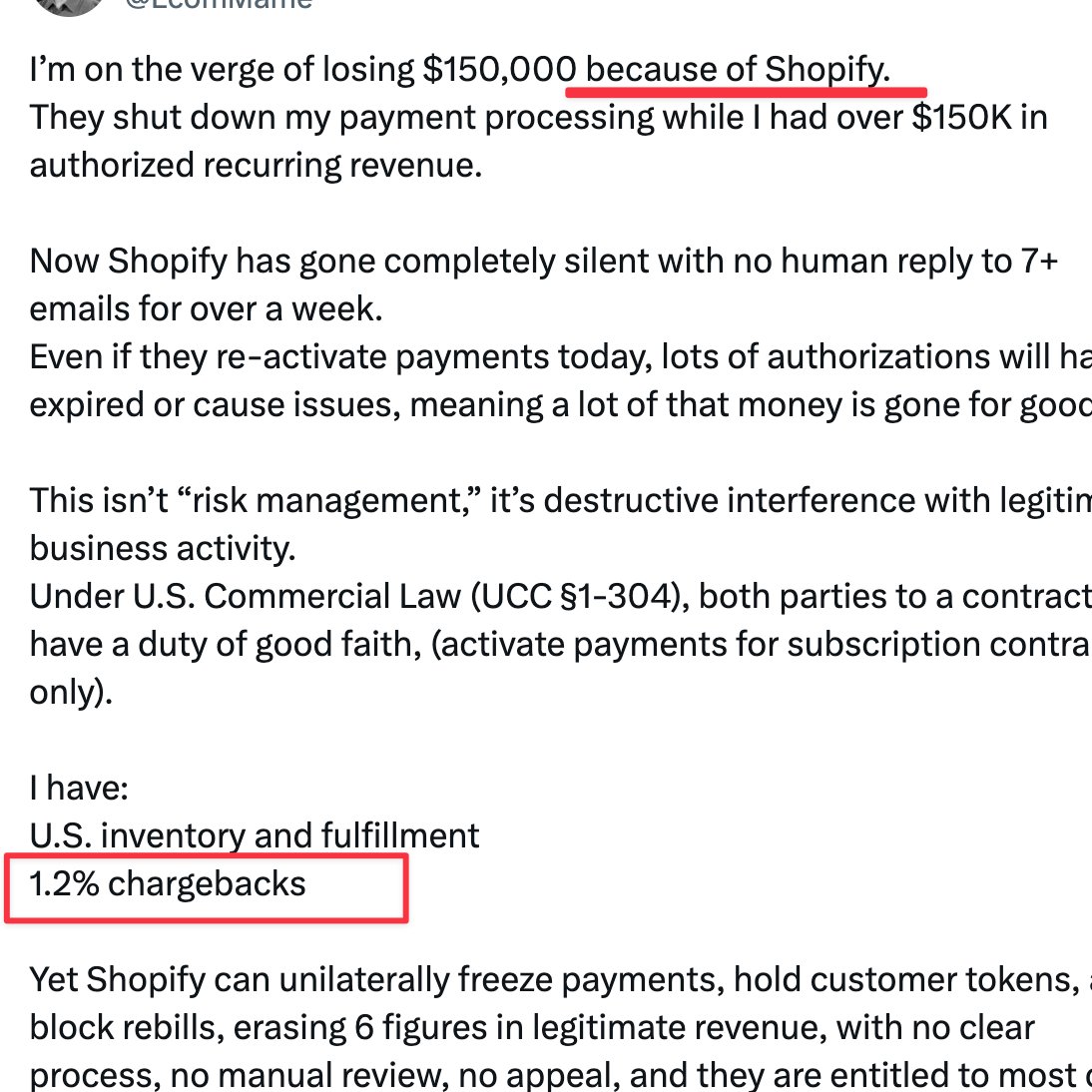 shanerostad's tweet image. I'm sorry but if you have a 1.2% chargeback rate you are a scammer