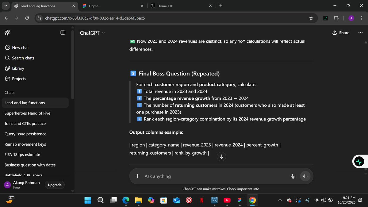 Rahm_anda's tweet image. Day 23 of me learning SQL for data analysis.