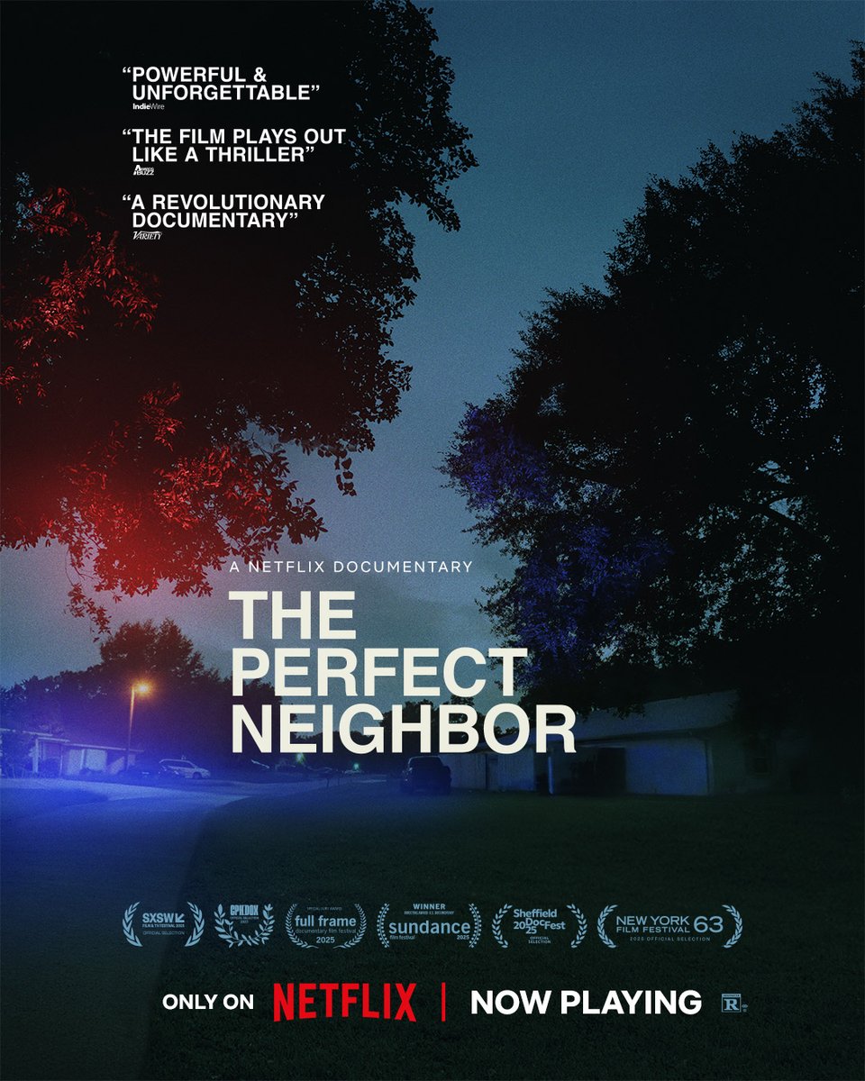 netflix's tweet image. One woman. Dozens of 911 calls. And a close-knit neighborhood caught in a nightmare. 

The Perfect Neighbor is now playing.