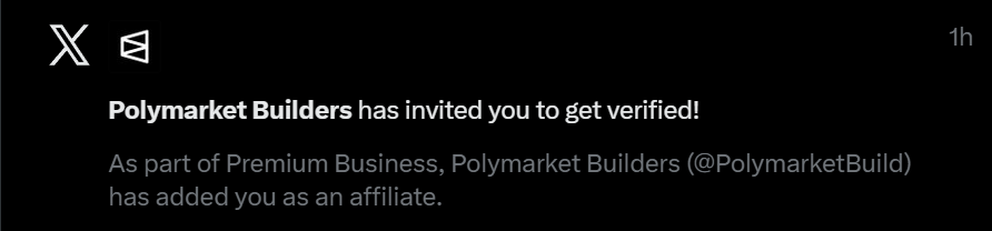 We’re proud to share that PolyXbot has been officially invited by Polymarket Builders (<a href="/PolymarketBuild/">Polymarket Builders</a> ) to get the affiliate badge.

This recognition is more than a milestone — it’s a reflection of our shared vision to build, innovate, and expand the prediction market