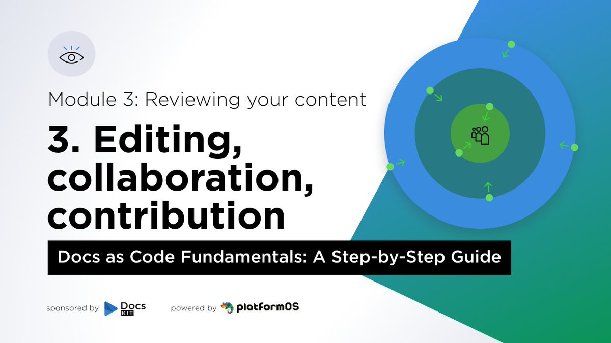 platformOS's tweet image. Docs as Code Fundamentals course new lesson: Editing, collaboration, contribution.

You’re managing a docs team or running a documentation project? This lesson will help you!

👉 docskit.link/k1o5hx

#DocsKit #platformOS #DocsAsCode #TechComm #Collaboration #Documentation