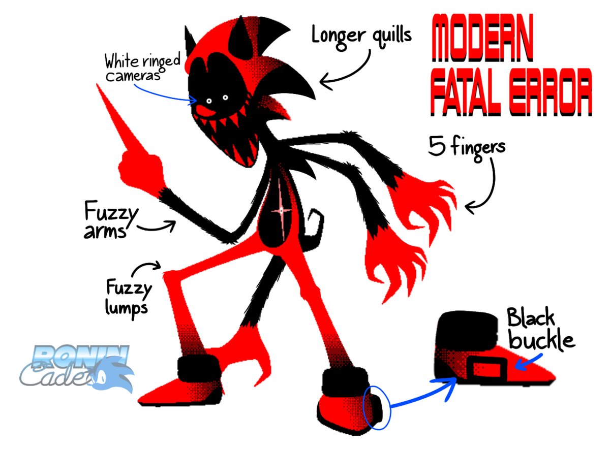 RoninCade's tweet image. A’ight @AnarackWStudios, your son has been modern-fied and ready to go! Feel free to use my design for your great art you create. Let me know what ya’ll think by leaving a like and comment. Original art by: @AnarackWStudios #fatalerrorsweep #sonicexe