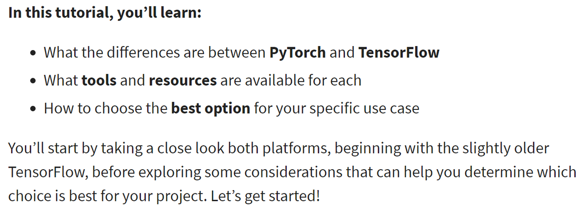 realpython's tweet image. 🐍📰 PyTorch vs Tensorflow for Your Python Deep Learning Project — realpython.com/pytorch-vs-ten…
#python