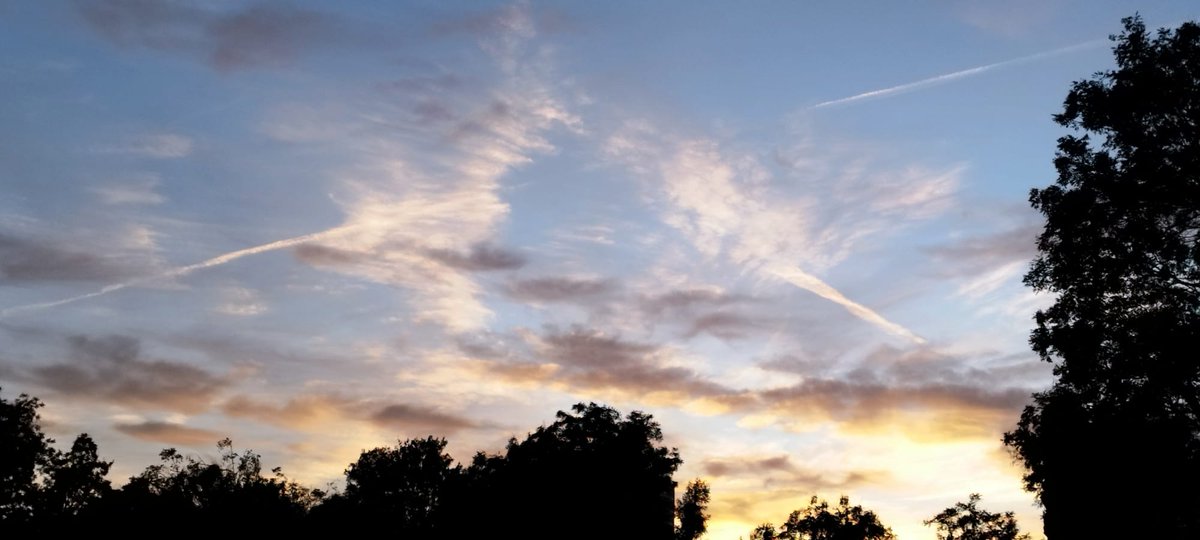 Las estelas de condensación de agua o contrails NO cruzan de horizonte a horizonte, persisten y se expanden, cambiando las condiciones de la fase atmosférica. 

(Esto se denomina argumentar. 
Además podemos apoyar nuestra argumentación con pruebas)  🧵 1/3

Madrid 20.10.25 19:30