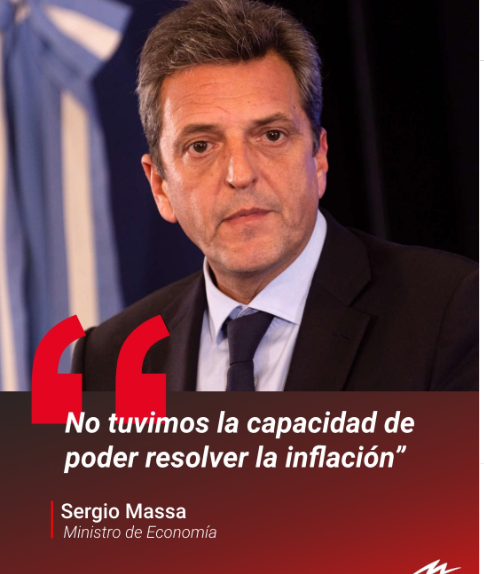 <a href="/SergioMassa/">Sergio Massa</a> PERO SERGIO, VOS MISMO DIJISTE QUE SOS UN INCAPAZ. 

¿SOS POBRE?

LA INFLACIÓN ES LA HERRAMIENTA QUE TIENEN LOS GOBIERNOS PARA ROMPERTE EL OJETE SIN QUE PUEDAS HACER NADA.

LAS EMPRESAS SE ACOMODAN MANDANDO TODO A PRECIOS Y EL QUE SE COME TODAS LAS PIJAS SOS VOS. 

VOTÁ A MILEI.