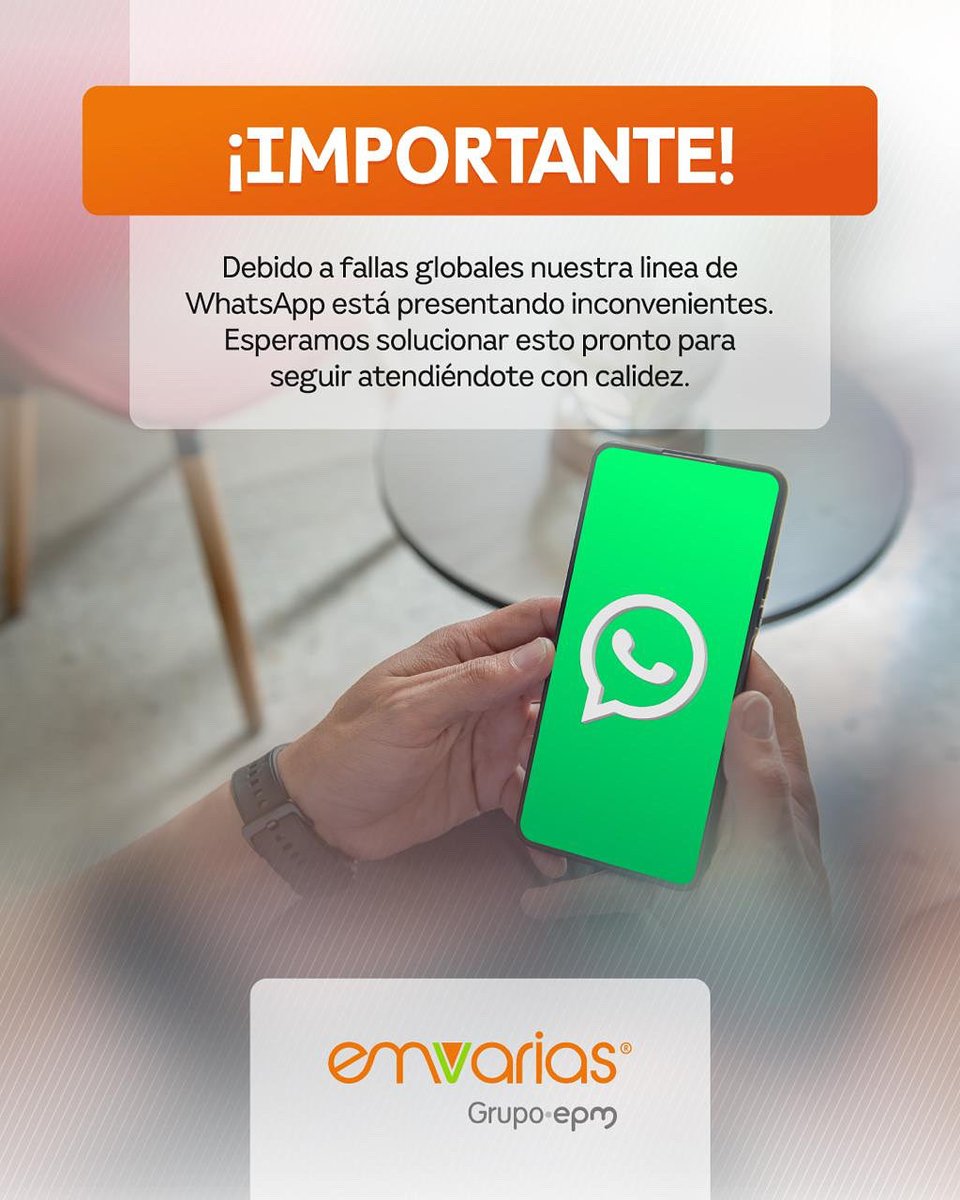 Debido a una falla global en los servicios de Amazon Web Service, nuestra línea de WhatsApp no está prestando servicio. Esperamos solucionarlo pronto.