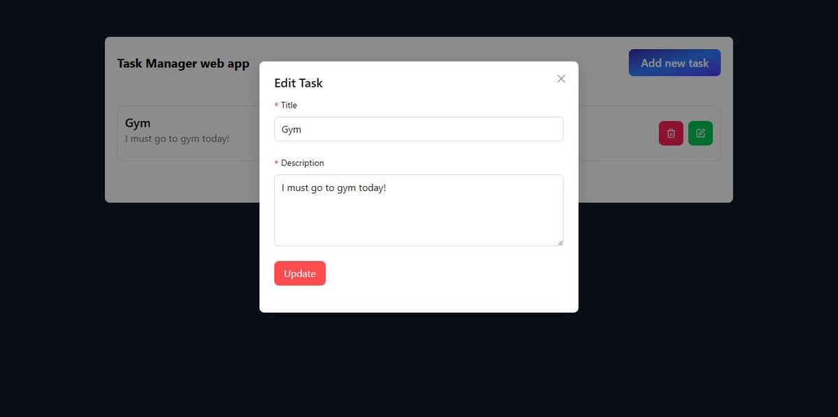 _heisms's tweet image. Day 26/100 days of coding challenge. 

Today I built a Task Manager Web App using:
⚛️ React JS + Tailwind CSS (Frontend)
🟢 Node JS + Express JS (Backend)

#MERN #fullstackdeveloper #nodejs #ReactJS #tailwindcss #CodingJourney #ms2dwrld