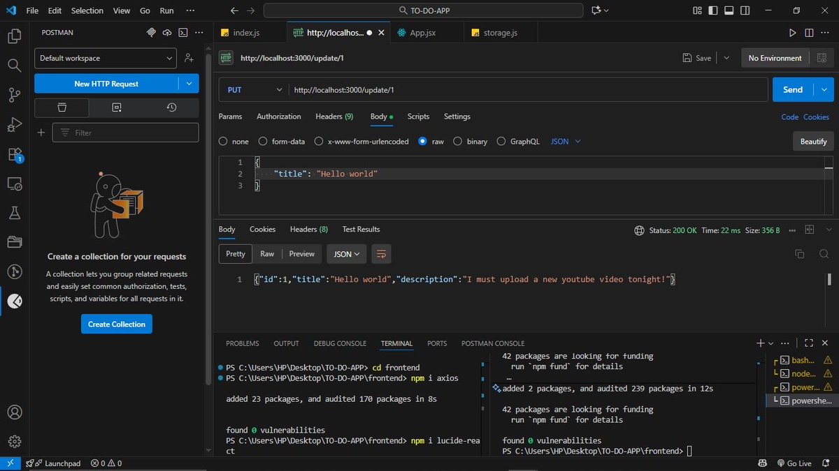 _heisms's tweet image. Day 26/100 days of coding challenge. 

Today I built a Task Manager Web App using:
⚛️ React JS + Tailwind CSS (Frontend)
🟢 Node JS + Express JS (Backend)

#MERN #fullstackdeveloper #nodejs #ReactJS #tailwindcss #CodingJourney #ms2dwrld