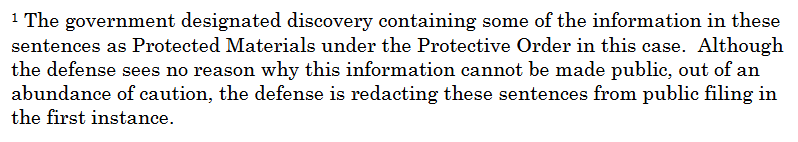 CatCaseyAZ's tweet photo. @MuellerSheWrote Explanation, provided as a footnote to the first instance of redaction in the pleading: https://t.co/97CR2X0SLl