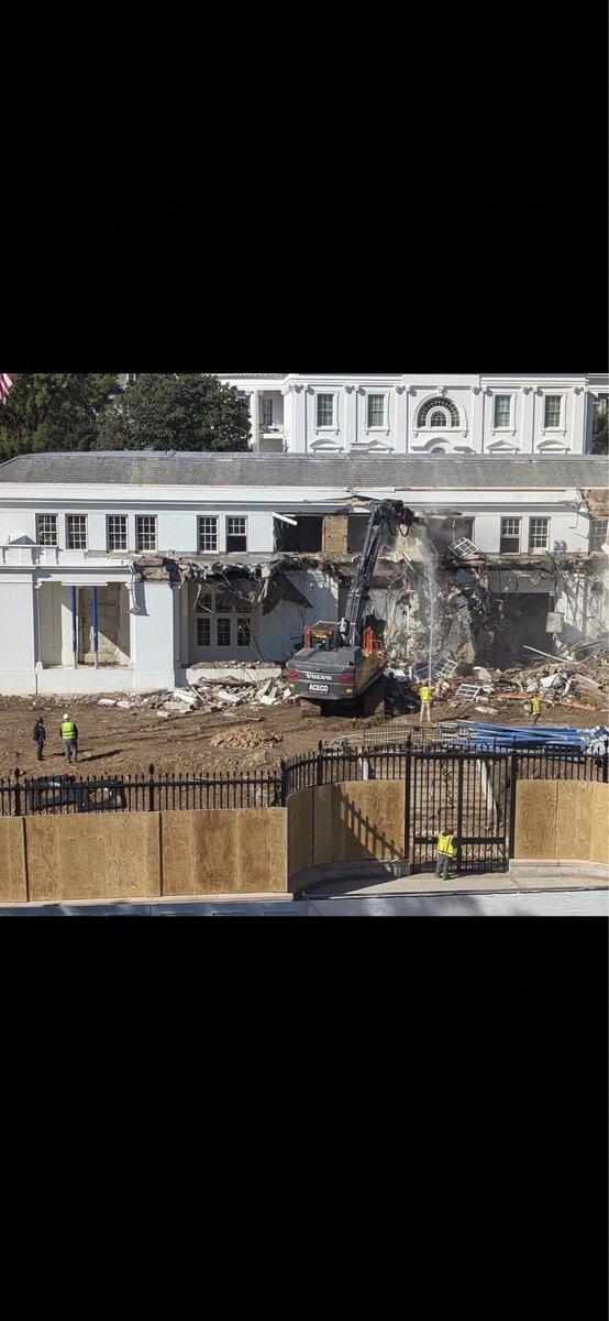 The demolition of the East Wing facade of the White House is the best visual metaphor for 2025 I have seen.