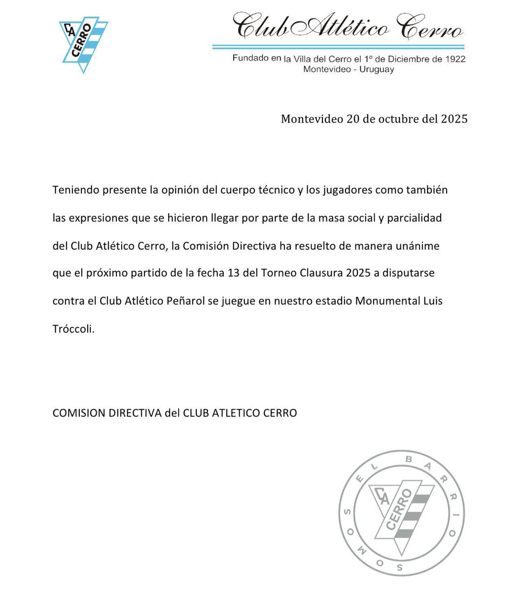 Wilson Méndez (@wilsonmendez86) on Twitter photo Peñarol ofreció 15.000 entradas aseguradas a Cerro a un costo de 10 USD, cerca de 150.000 USD para los villeros. Pero AUF le retiene la recaudación a los albicelestes por deudas. Entonces el dinero no sería recibido por Cerro. Otro club (imaginen cual), le ofrecería una cantidad Peñarol ofreció 15.000 entradas aseguradas a Cerro a un costo de 10 USD, cerca de 150.000 USD para los villeros. Pero AUF le retiene la recaudación a los albicelestes por deudas. Entonces el dinero no sería recibido por Cerro. Otro club (imaginen cual), le ofrecería una cantidad
