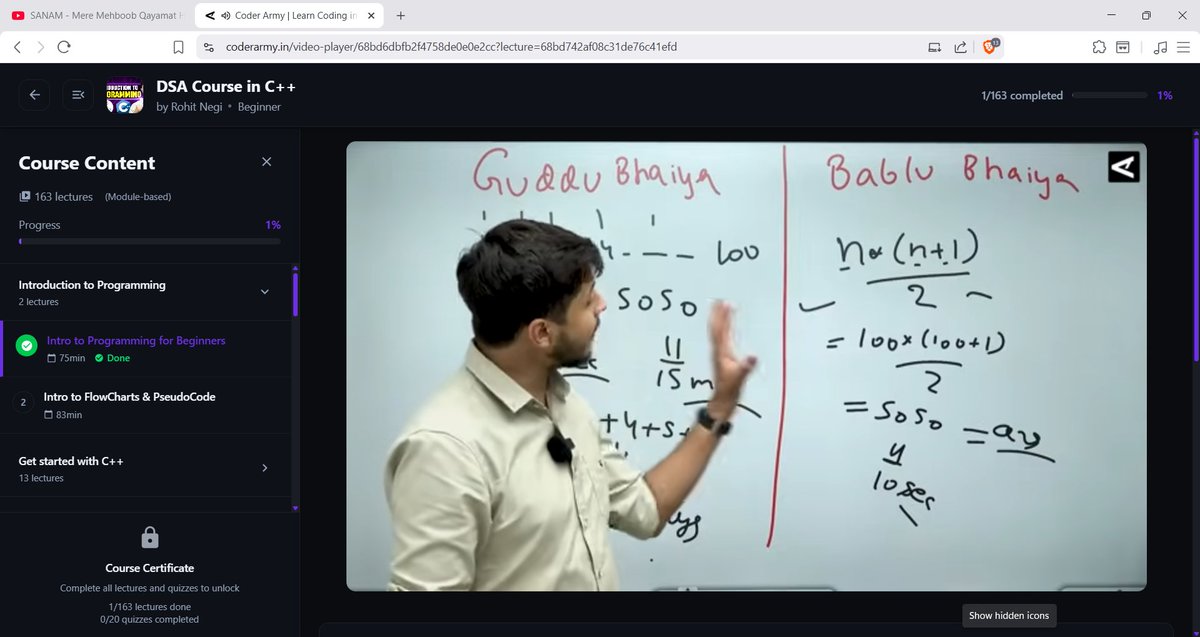 kshashikant02's tweet image. Monday well spent 😄
Day 01 of 180s days challenge completed✅
@CoderArmy @rohit_negi9 
#dsa #coderarmy #180dayschallenge