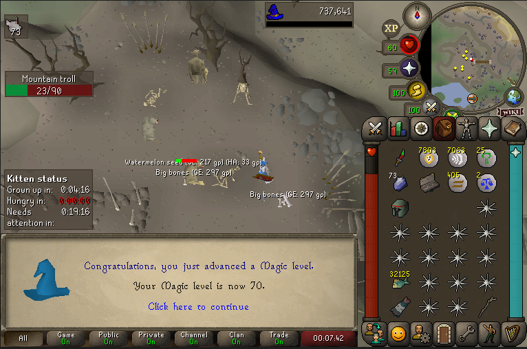 AdeptCL's tweet image. 70 MAGIC! Now 15/23 for base 70s #osrs