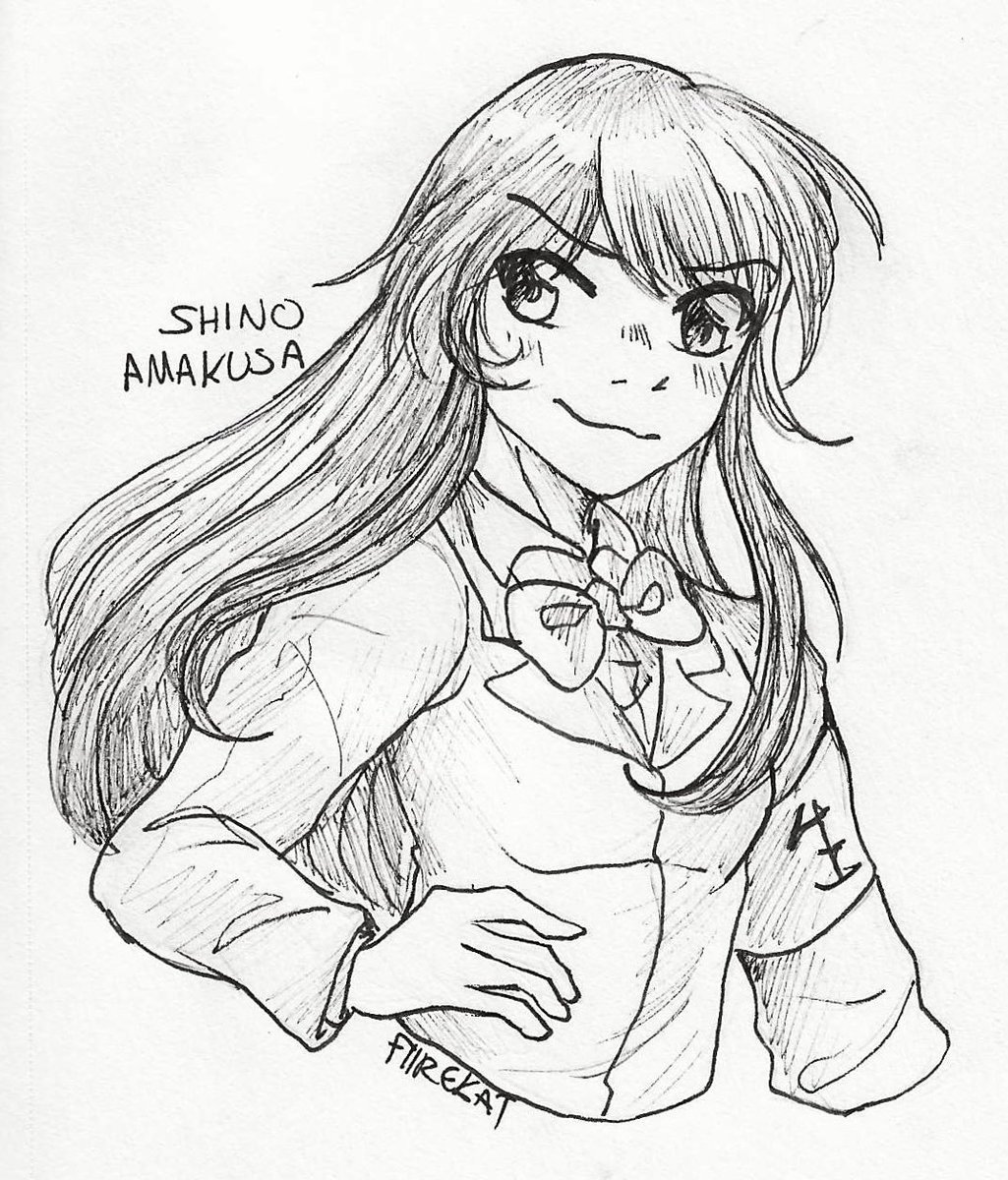 FiireKat's tweet image. Inktober day 19: Shino Amakusa
#seitokaiyakuindomo