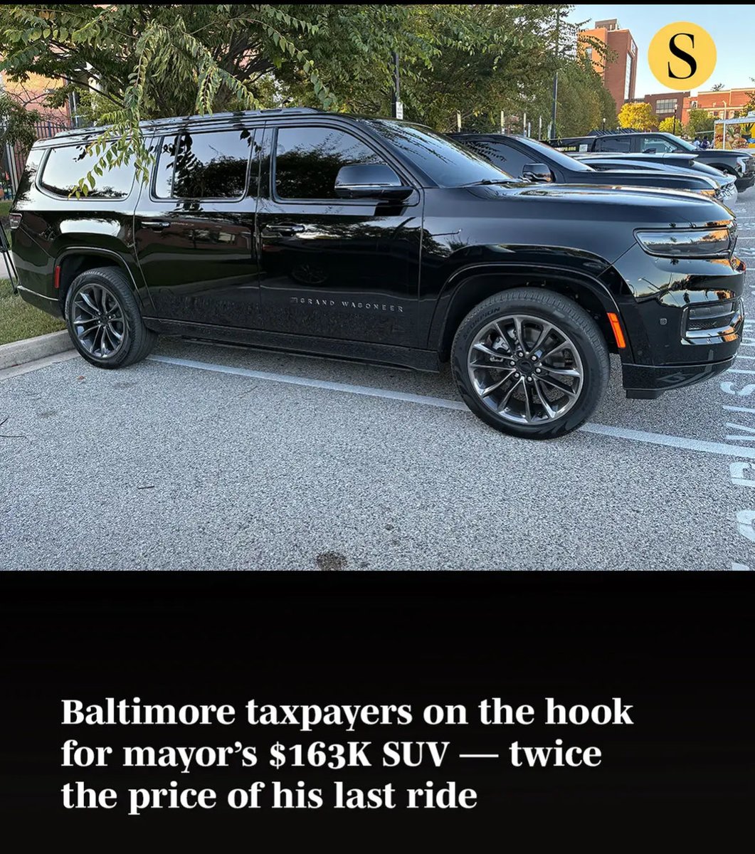 Democrat Baltimore Mayor Brandon Scott just spent nearly $170,000 in taxpayer cash on a fully-loaded armored Jeep Wagoneer SUV.

The corruption is insane.