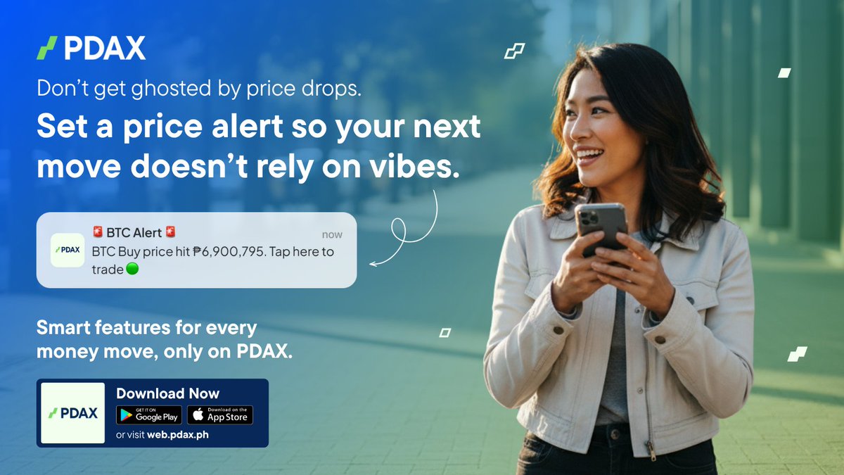 Andyan na, pero naglaho? 😅

With price alerts on PDAX, you’ll know the moment a token hits your target. Here’s how to set a price alert:

1. Open the PDAX app and go to the Markets tab.
2. Tap the bell icon on the upper right of the screen.
3. Input your desired buy or sell