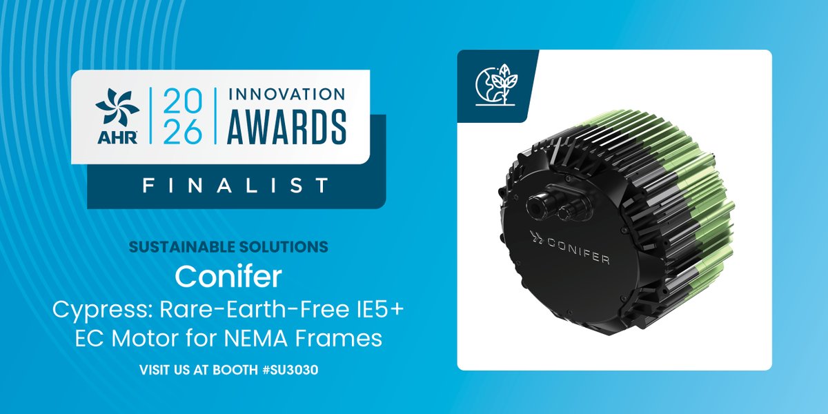 ahrexpo's tweet photo. Next up we have #Sustainable Solutions! Going head to head for the 2026 Innovation Award is: Blue Frontier; Conifer; and SHARC Energy. https://t.co/kEHCOPRxE2
