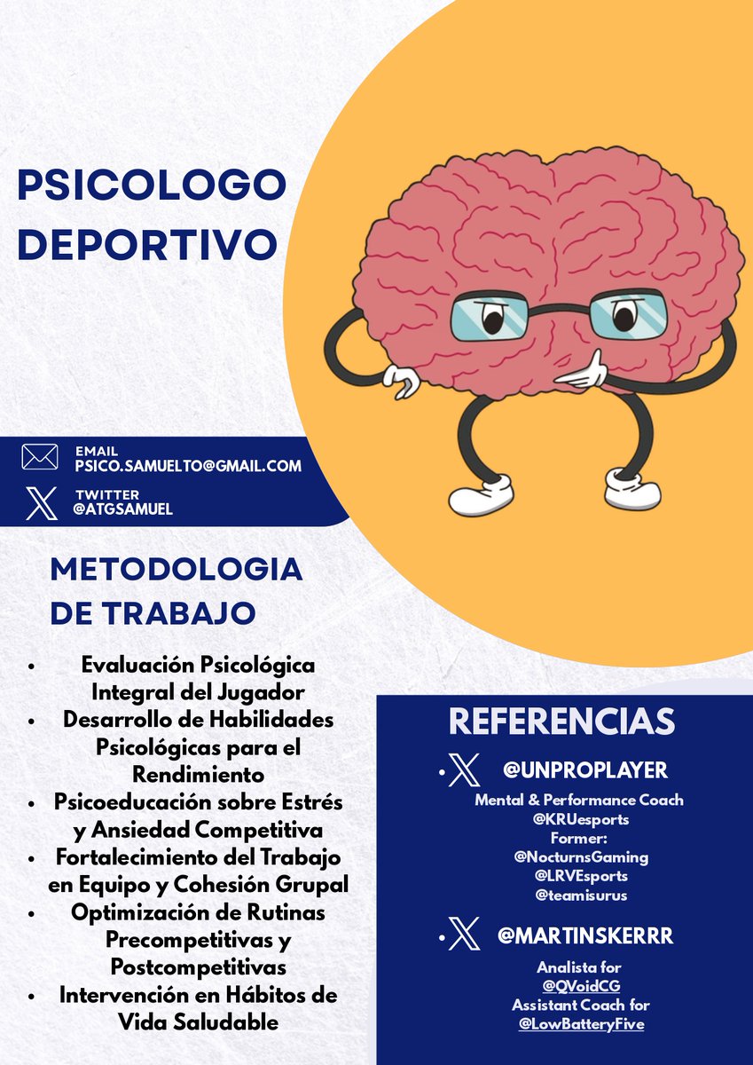 AtgSamuel's tweet image. Ofrezco servicios de psicología deportiva, coach individual/grupal y Headcoach especializada para equipos de Valorant, orientados a potenciar el rendimiento individual y colectivo.