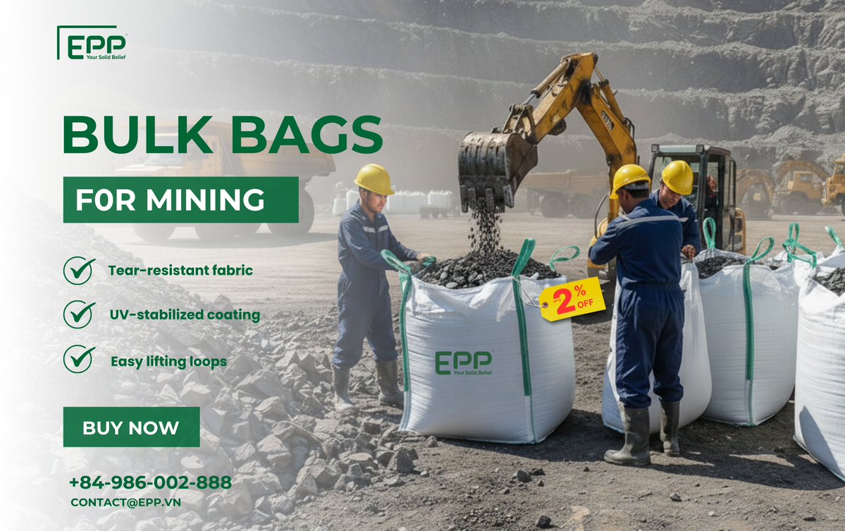 EppFibc's tweet image. In mining, every load counts and Bulk Bags are built to handle the pressure.
Designed for maximum durability and safety, these jumbo bags carry heavy minerals, ores, and powders with ease.
EPP Vietnam offers 2% off for returning clients. epp.vn