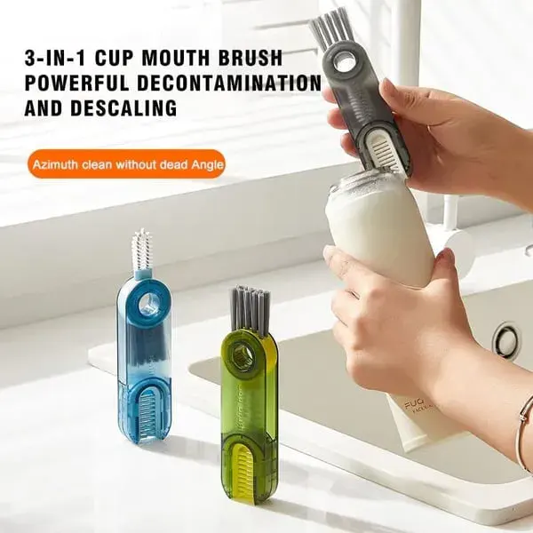 🧽 Clean smarter, not harder — this 3-in-1 multifunctional cleaning brush conquers every cup, lid, and corner with one powerful twist!