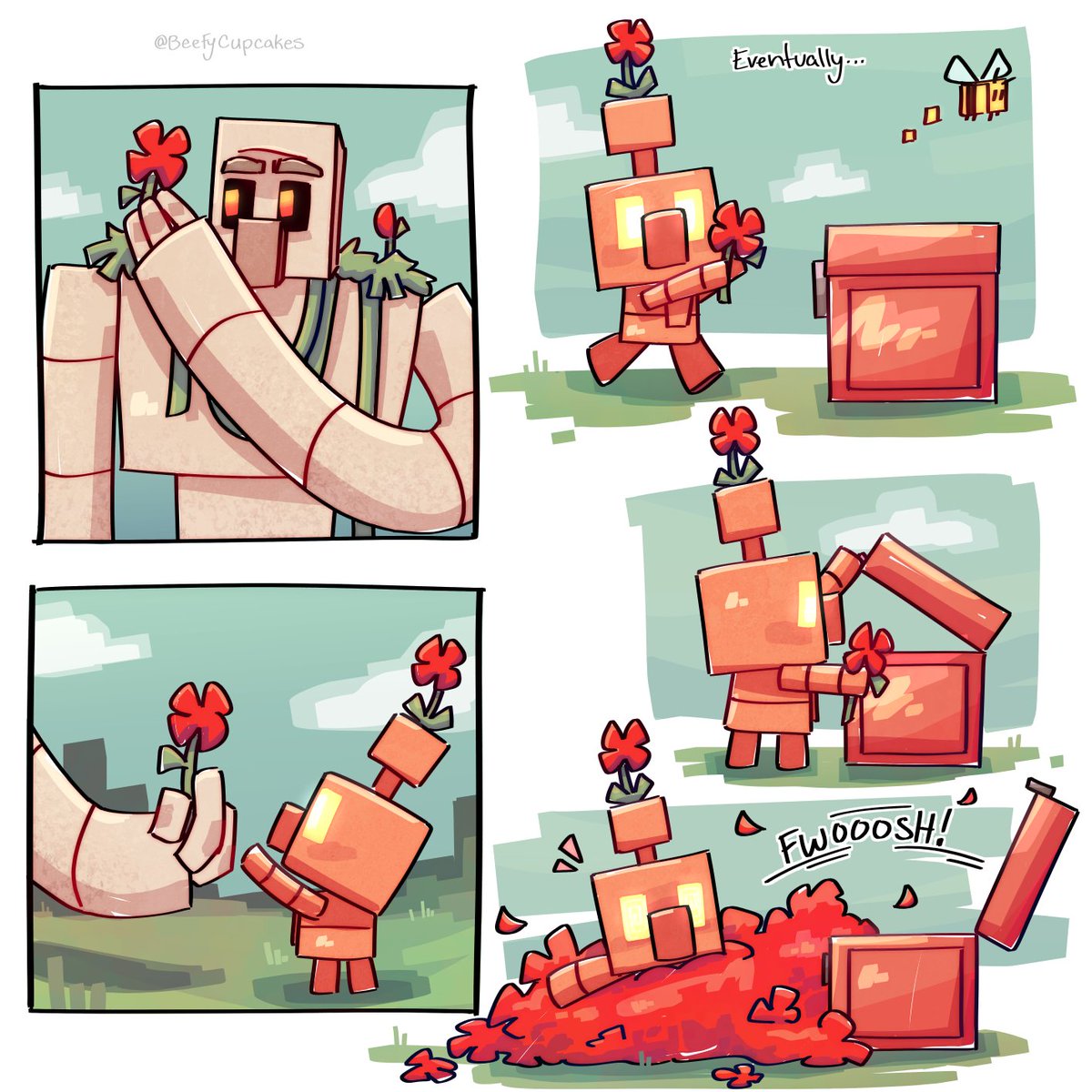 Iron Golem + Copper Golem #Minecraft