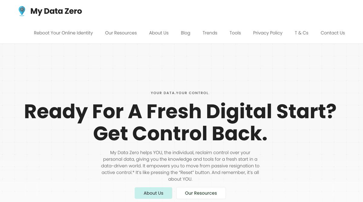 mydatazero's tweet image. 🚀 My Data Zero has a new home. Launched our new website! 🎉
At My Data Zero, we help individuals understand, control & secure their personal information in the digital world.
mydatazero.com
#DataPrivacy #CyberSecurity #PersonalDataProtection #WebsiteLaunch #mydatazero