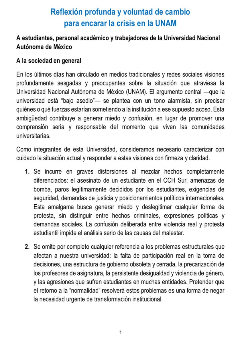 cesarpinedar's tweet photo. +700 profesorxs de la UNAM pensamos que lxs estudiantes en paro no son grupúsculos; aquí nuestra respuesta a la carta que circuló hace unos días. Se necesita reconocer la crisis y voluntad de cambio para enfrentar lo que sucede en la Universidad Nacional autónoma de México. https://t.co/Bvhc6y2V6o