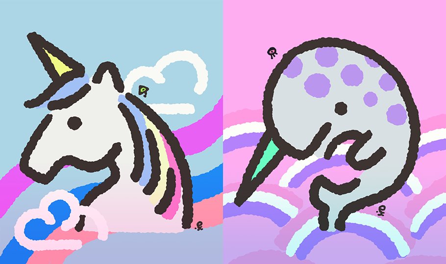 inkopolisbot's tweet image. Splatfest: Unicorn vs Narwhal