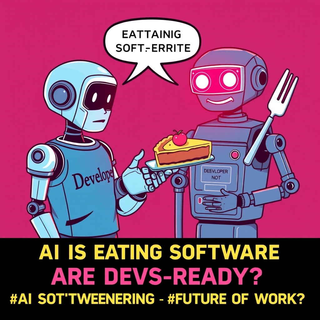 Sayan Mukherjee (@itz_sayan_03) on Twitter photo AI is eating software! From automated testing to code generation, the future is collaborative, not competitive. Are devs ready to adapt? #AI #SoftwareEngineering #FutureOfWork AI is eating software! From automated testing to code generation, the future is collaborative, not competitive. Are devs ready to adapt? #AI #SoftwareEngineering #FutureOfWork