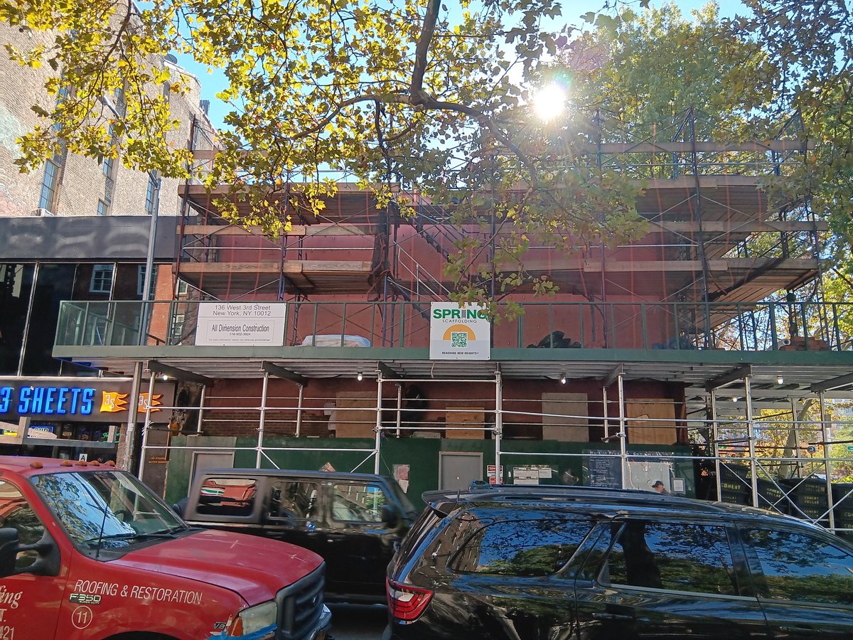 New York Comedy Cellar's newest, biggest venue is certainly progressing but still has some way to go. Apparently scheduled for January, it will be a single performance space with a mezzanine.