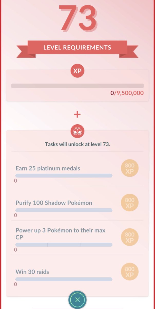 hmdinz's tweet photo. @NianticHelp are these tasks really going to unlock at level 73 or 72? 🤔 https://t.co/PKJGnZxCWf