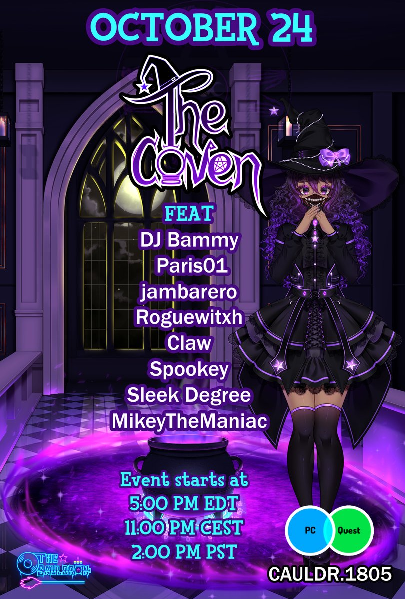 The Cauldron (@the_cauldron_vr) on Twitter photo The Cauldron summons You 
for a night of #Dark Beats and #Witchy Vibes  
~ step into the ritual
Timeline
vrc.tl/event/17993
#TheCoven #VRChat The Cauldron summons You 
for a night of #Dark Beats and #Witchy Vibes  
~ step into the ritual
Timeline
vrc.tl/event/17993
#TheCoven #VRChat