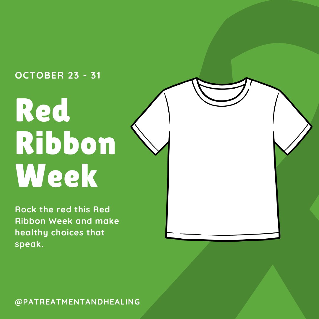 PATH_ToChange's tweet image. We wear red because prevention matters.❤️
We wear red because we believe in positive choices.❤️
We wear red because every day is a chance to create a #PATHtoHealing.❤️

Join us starting October 23 in celebrating Red Ribbon Week and showing your support for a drug-free future!🚩