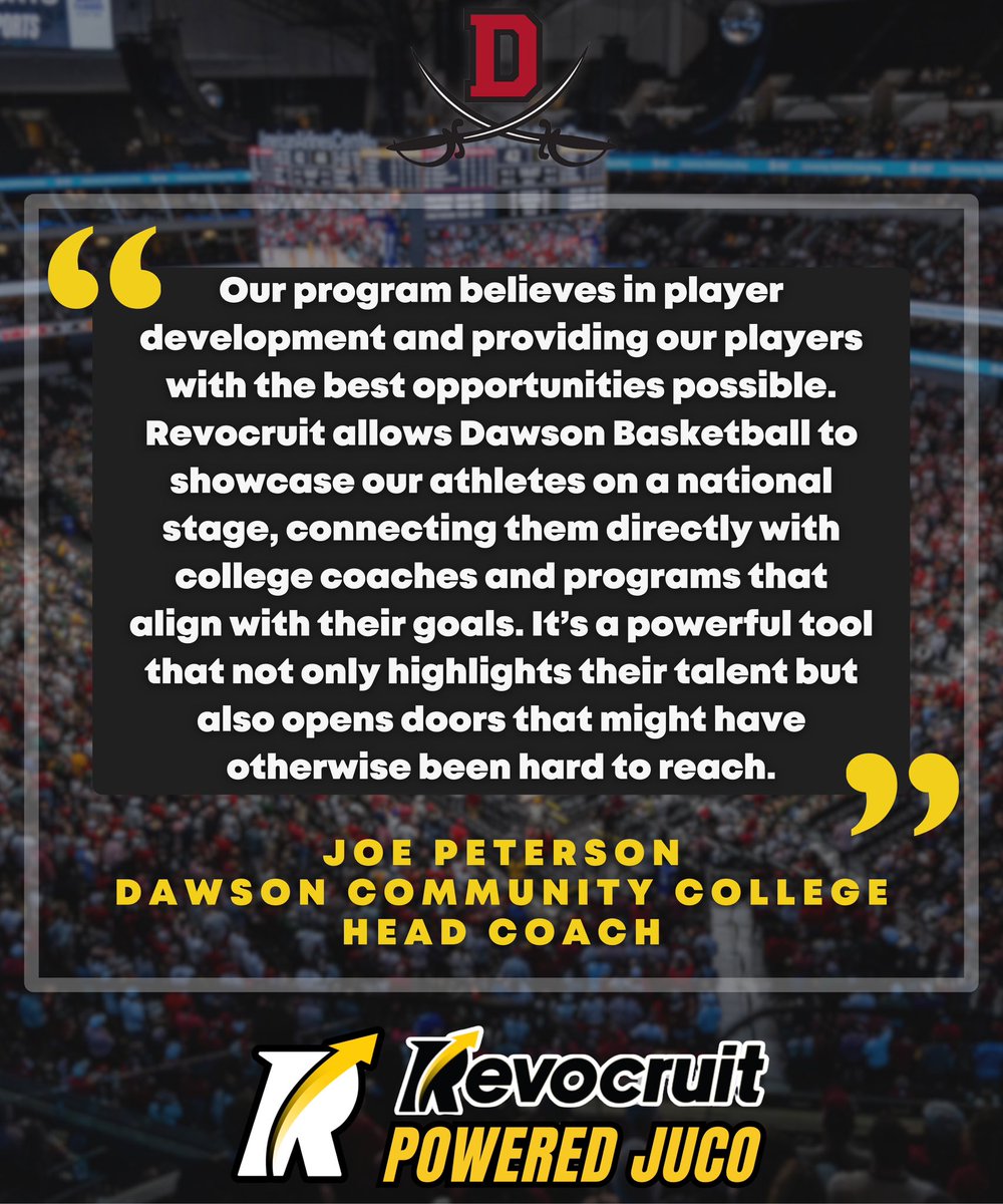 JC4PT's tweet image. 🚨 Revocruit Powered JUCO Alert
We’re excited to announce that Dawson Community College Men’s Basketball has been Elevated to a Revocruit Powered JUCO — joining an elite group of programs redefining exposure, connectivity, and recruiting at the junior college level.
🗣️ “Our…
