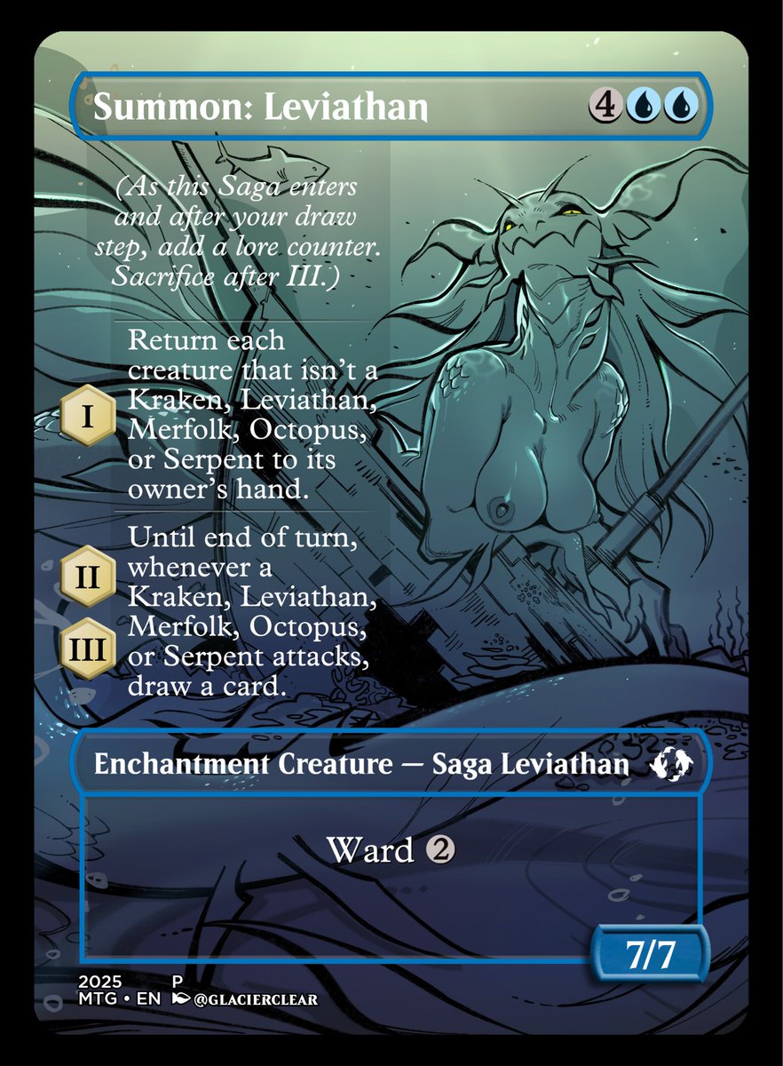 Another DOOZY of art,done one again by the absolute artistic BEAST <a href="/glacierclear/">chris cantu</a> I am so happy with the result for both the card and original art!!! ❤️😭❤️😭❤️ May my merfolk deck be blessed with many wins because of this card art!! #merfolk