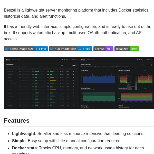 tom_doerr's tweet image. Lightweight server, Docker stats, alerts monitor