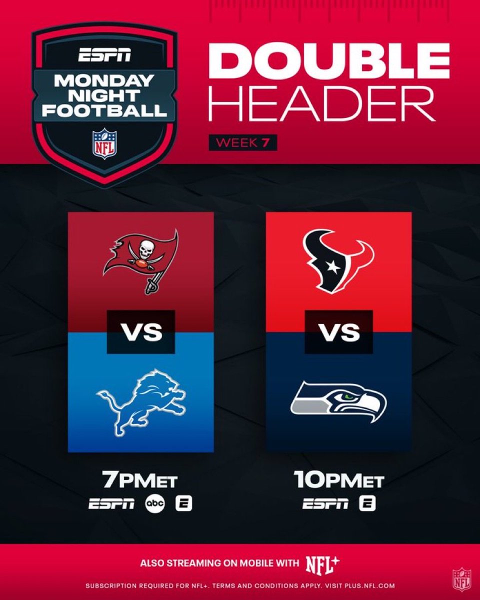 AdamSchefter's tweet image. Another Monday Night doubleheader:
