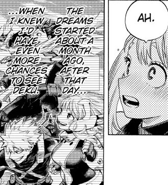 I remember when I made a tweet saying that Ochaco was staring at Deku here and people were getting on my ass about that only for me to be proven right. That's gonna be the best shit ever  and not only that but it foreshadowed chapter 431 in a way