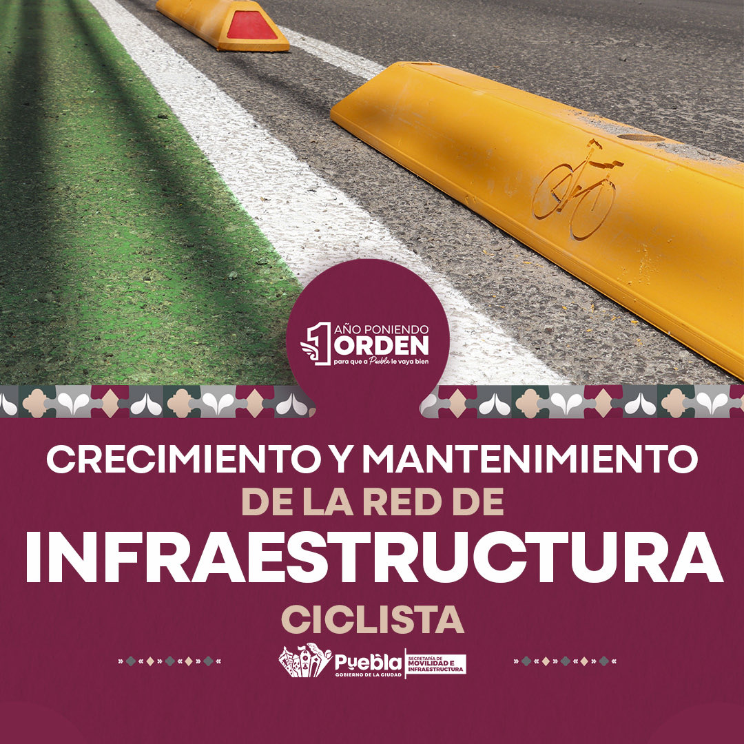 DavidAysa's tweet photo. Más de 40 km de ciclovías seguras conectan a Puebla con sus centros de trabajo, escuelas y parques. 

Promovemos una movilidad más limpia, saludable y accesible para todas y todos. 
#1AñoPoniendoOrden 
#InformeALaCiudad https://t.co/u3IMFgMUU7