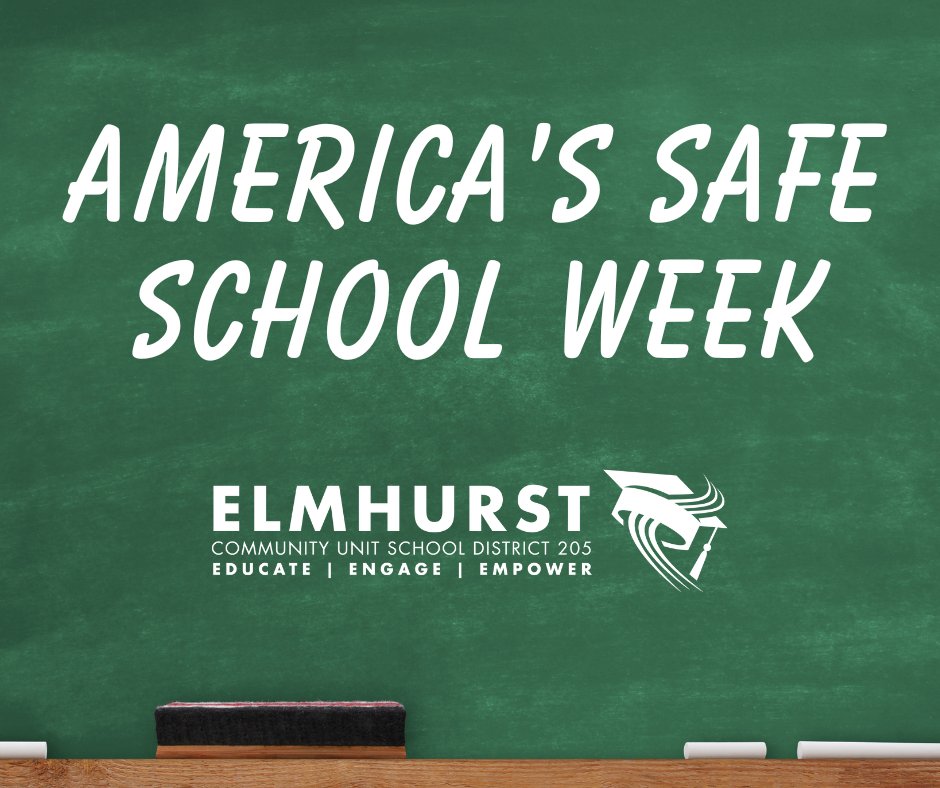 It’s America's Safe Schools Week! We’re committed to keeping our schools safe and welcoming for every student. 

Learn more about the safety measures in place across D205 by visiting 👉 elmhurst205.org/page/school-sa…

#WeAreD205