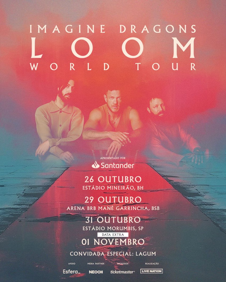 OFICIAL! 

Lagum será a banda de abertura da turne do Imagine Dragons no Brasil!