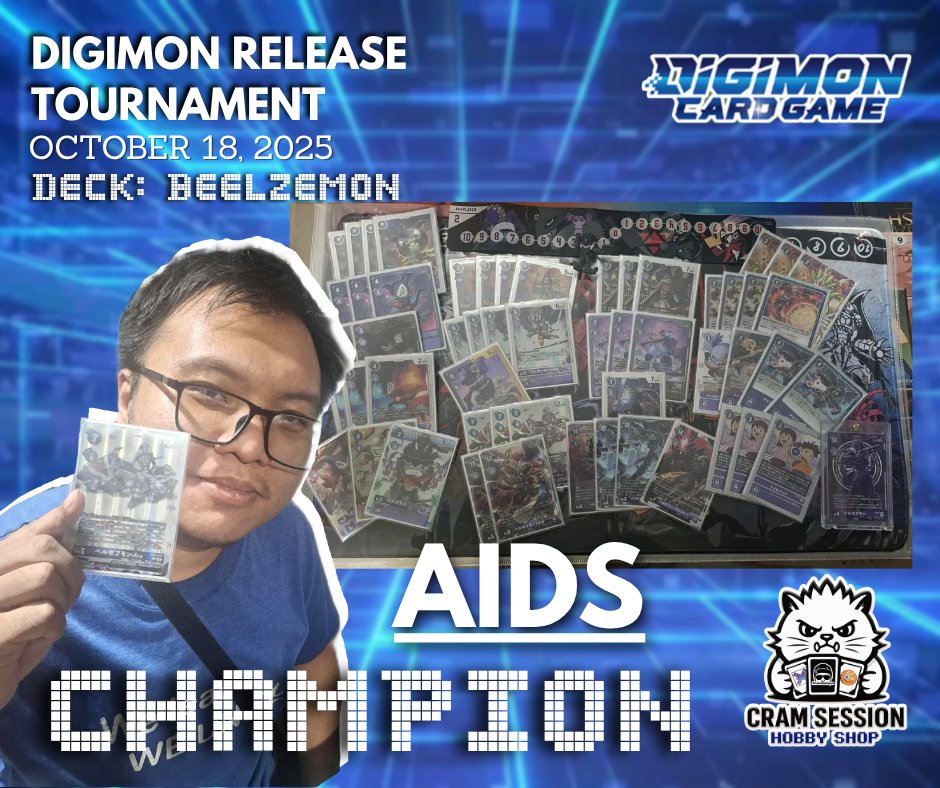 CramSessionX's tweet photo. It's not just a release it's a digital celebration

Congrats to our winner and thank you digi players who participated 🤩✨

#デジモン #デジカ #デジモンカードゲーム #デジモンカード #Digimonmeta #Digimon #Digimonph #Cramsession https://t.co/qG0mo3EeBw