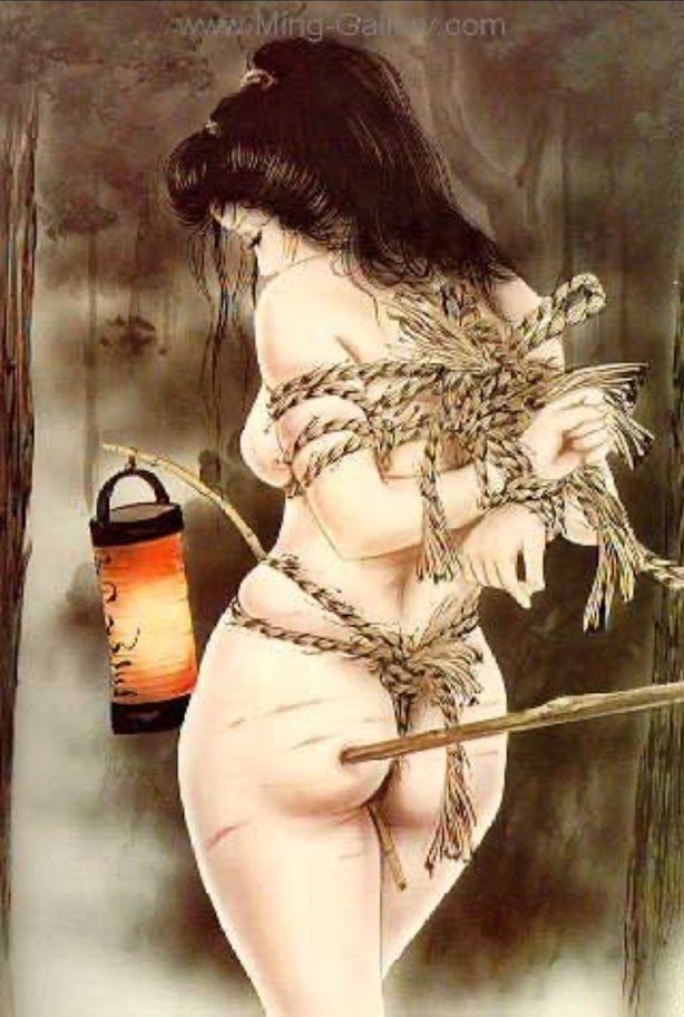 SmartassLisa's tweet photo. 09/01 to 09/03
@EroticismFan
#EFSept
📸: Unknown – Prompt Photo

Joseph had Marsha strip down to her #sacred_flesh. He wanted this so that he could use his newest Shibari knots. When he tied her up with them, he was very pleased with how it turned out.  While using his cane on her pale ass cheeks, he said he was exercising the #raw_demons from her to cleanse her soul. She turned around and smirked and said only if he was in view where she could see the physical response from his #caged_flesh.