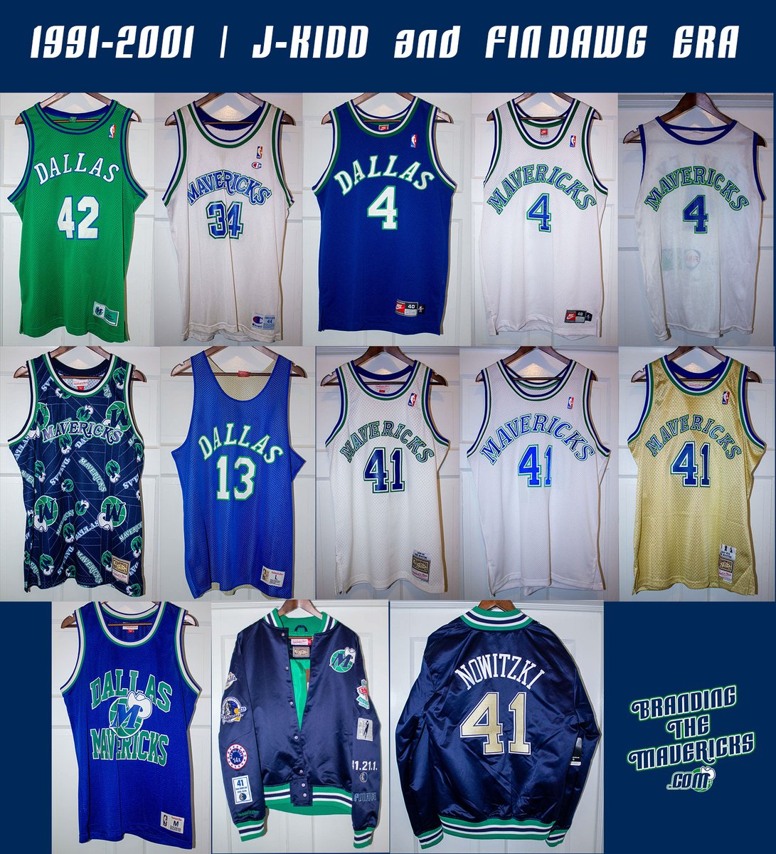 TheDailyMav's tweet photo. Celebrating NBA Jersey Day with updated photos of my Mavs collection! https://t.co/YDs1Q8FNtp