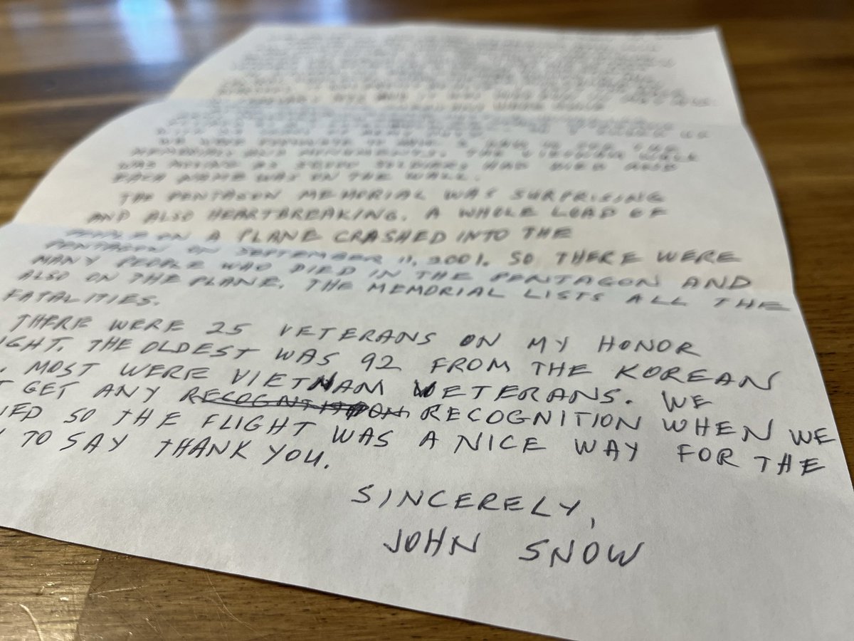 THANK YOU to Lake County Honor Flight for including my letters in their Mail Call last week.  Vietnam Veteran John Snow, was kind enough to write back and share some of his memories. Mr. Snow was one of the four Veterans that was able to place a wreath at the Tomb of the Unknowns