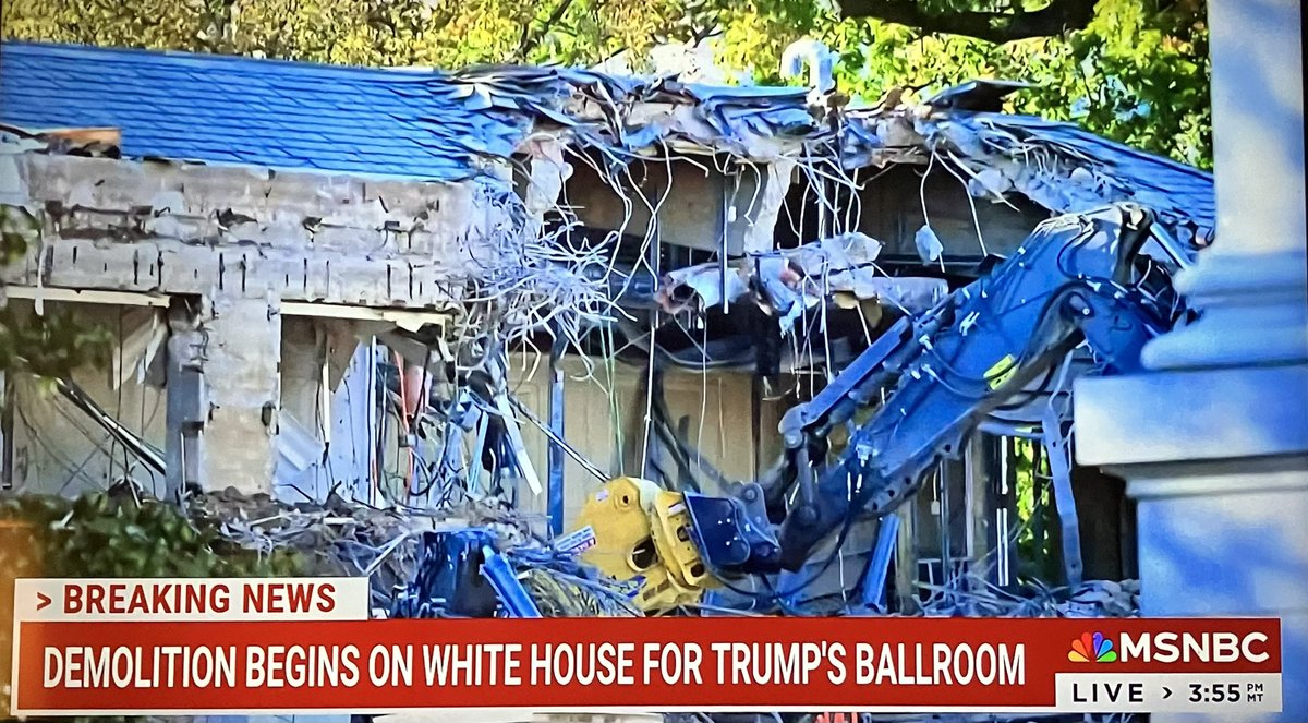 TrueFactsStated's tweet image. I’m speechless. They are destroying the East Wing. I spent four years going in and out of the East Wing. Usually escorting volunteers to the First Ladies Offices (where support staff was) and to the Visitors Office. This is tragic. I have tweeted about how the WH has long needed…