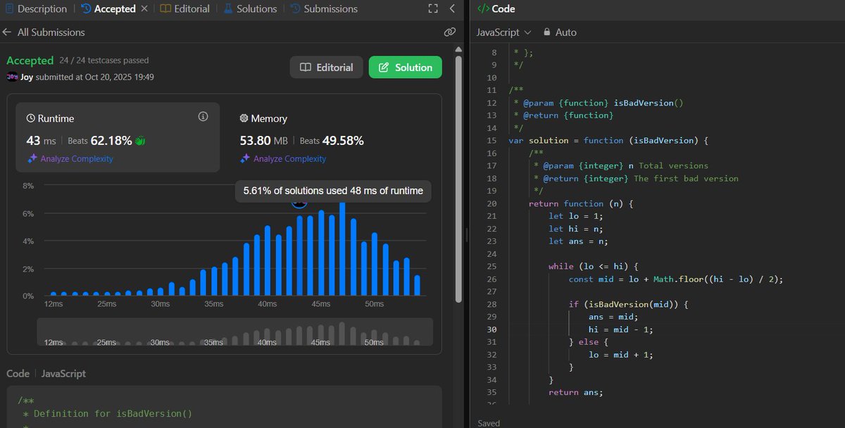 blaq_coder's tweet image. Day 21/100 of #100DaysOfCode
✅ Solved 2 LeetCode problems
✅ Worked on my project
chill day today, just showing up and keeping the momentum going 💪
#100DaysOfCode #BuildInPublic