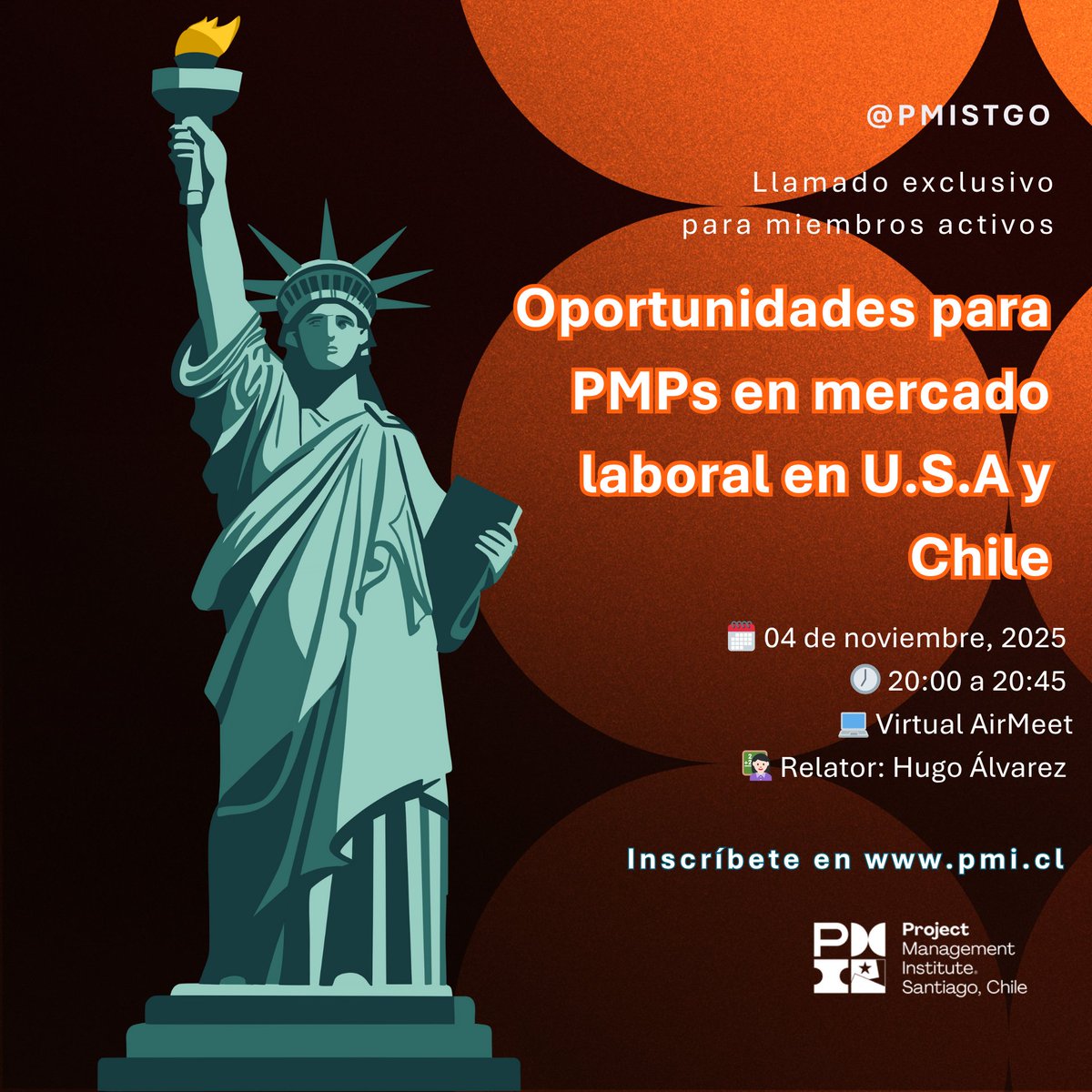 pmistgo's tweet image. 💼 ¿Buscas nuevas oportunidades como PMP?
Conoce el mercado laboral en 🇨🇱 y 🇺🇸 junto a Hugo Álvarez (Labor Power).
🗓 4 nov | 20:00 a 20:45 | Solo para miembros PMI Santiago
👉 pmi.cl/calendar?event…
#PMIStgo #GestiónDeProyectos #PMPSantiago