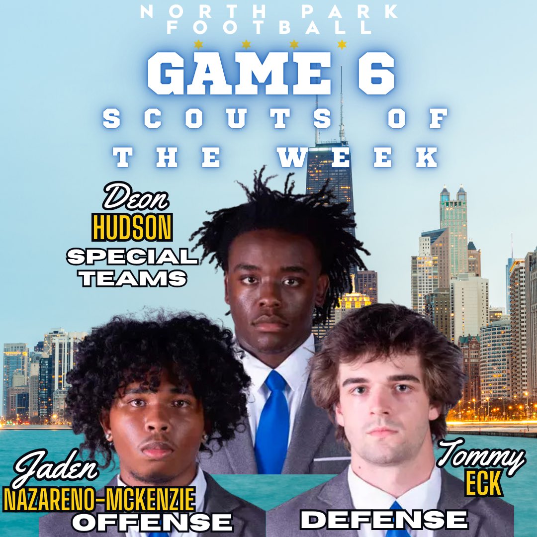 These guys played an important role in preparing us for our game! We appreciate their hard work each day!

Congrats to our Game 6 Scout Players of the  Week!

#TheRightWay #d3fb 

<a href="/npuchicago/">North Park University</a> <a href="/VikingsNPU/">North Park Vikings</a> <a href="/CoachRook/">Kyle Rooker</a> <a href="/NazarenoJaden/">Jaden nazareno-McKenzie</a> <a href="/ThomasEck35/">Thomas Eck</a> <a href="/DeonHudson_/">Deon ‘Nunney’ Hudson</a>